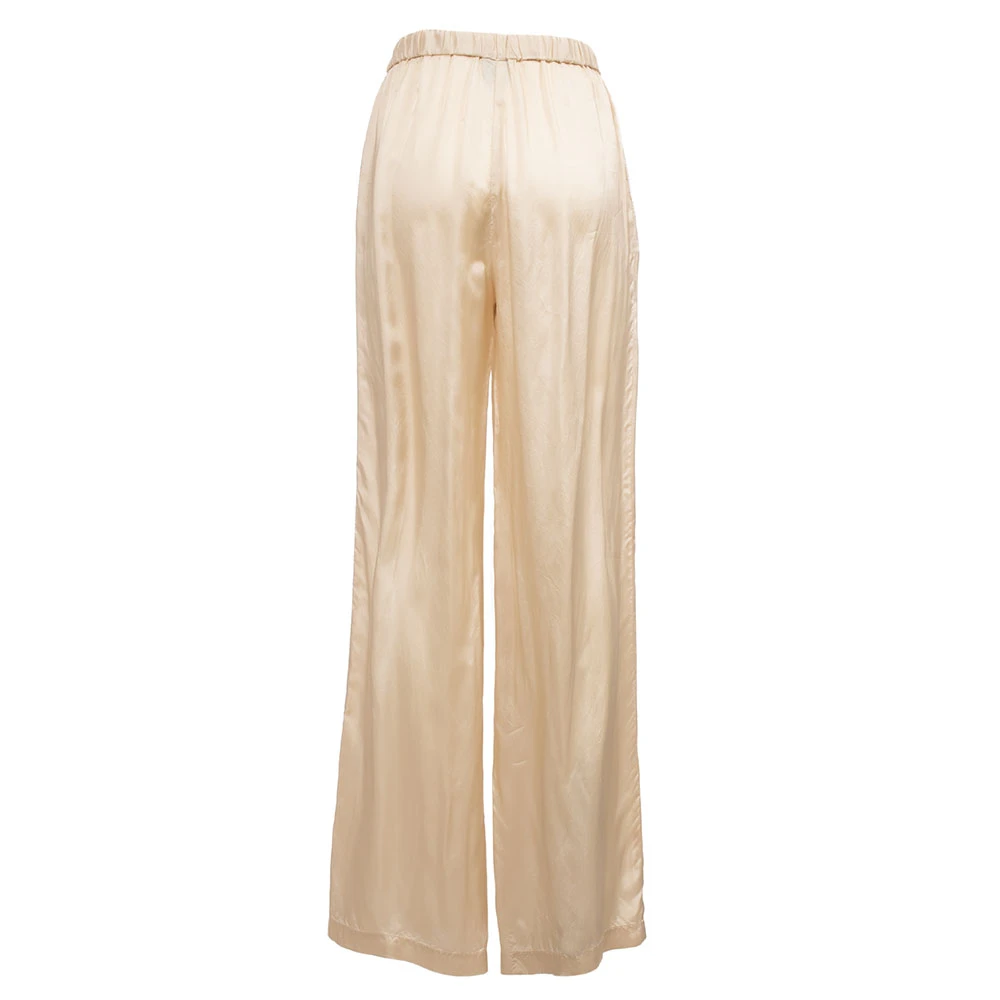 Aspesi Wijde Pijpen Viscose Broek Beige Dames