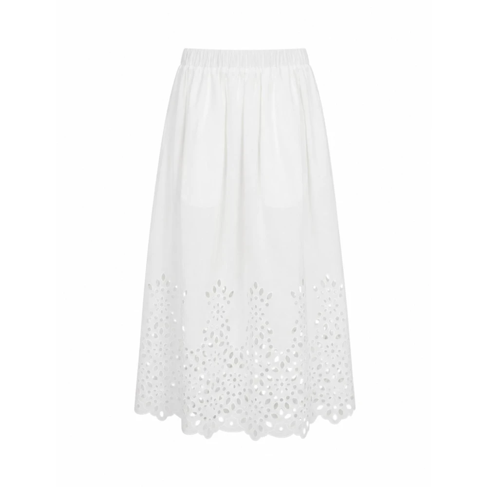 Moschino White Midi Dresses, Female, Xs, Perforated Long Skirt