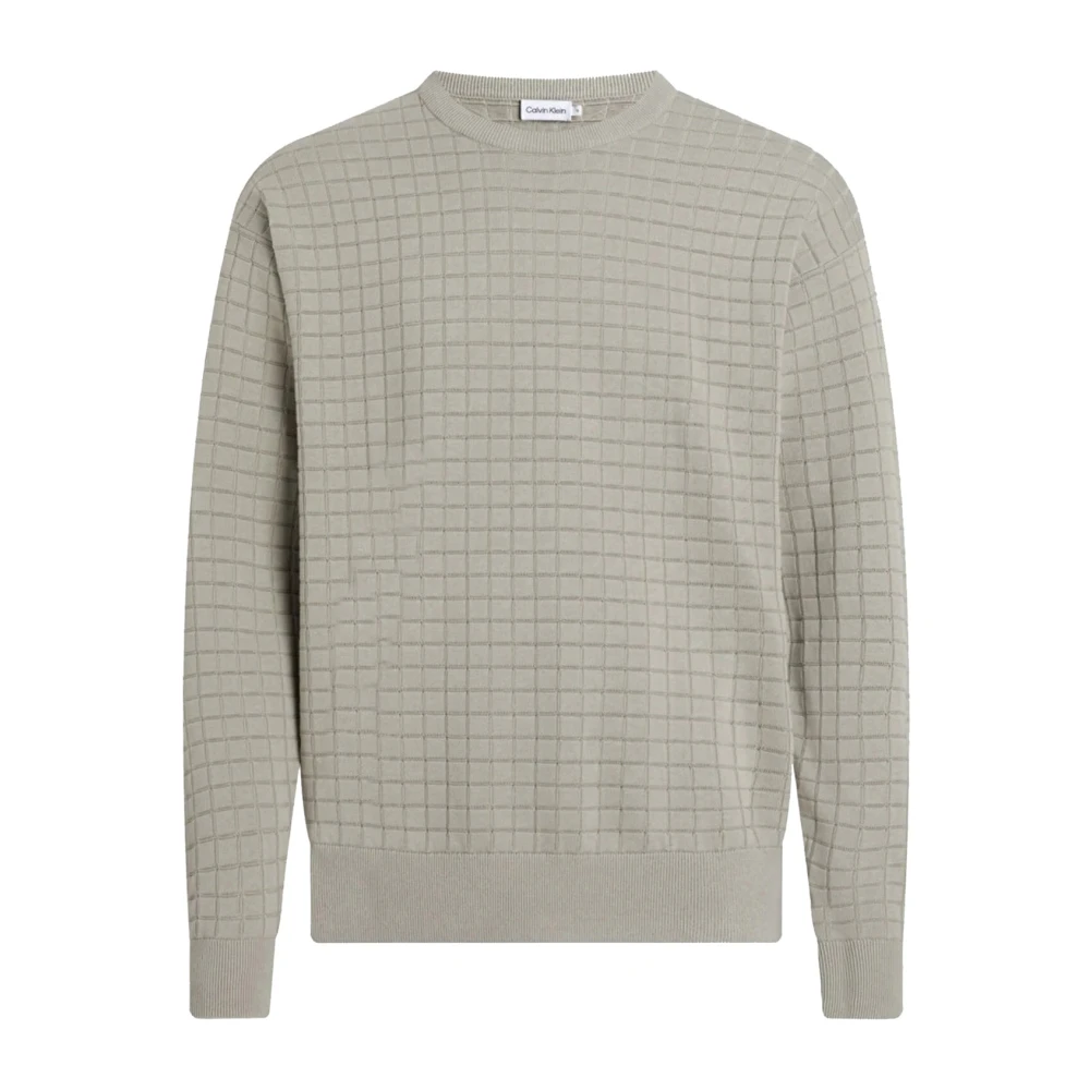 Calvin Klein Geruite Patroon Herentrui Gray Heren