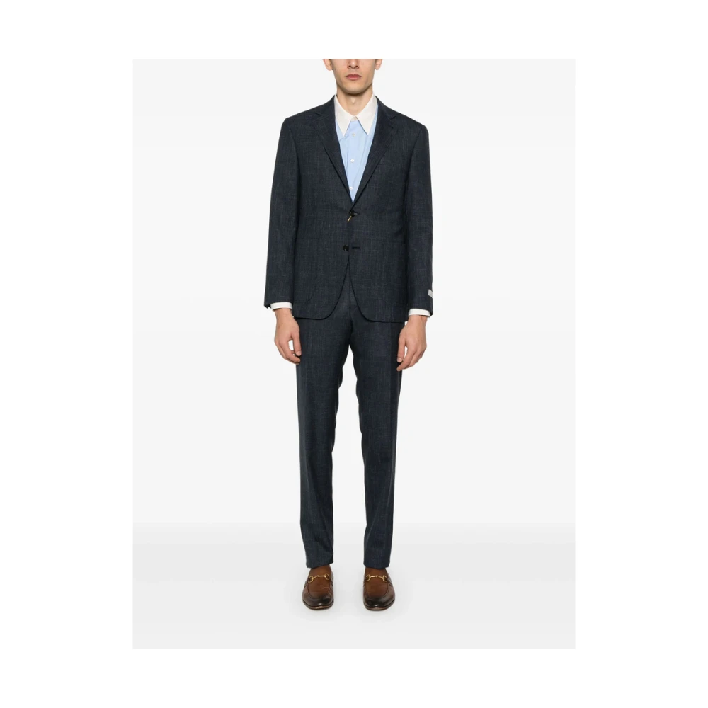 Canali Blauw-Grijs Formeel Pak Jas Blue Heren