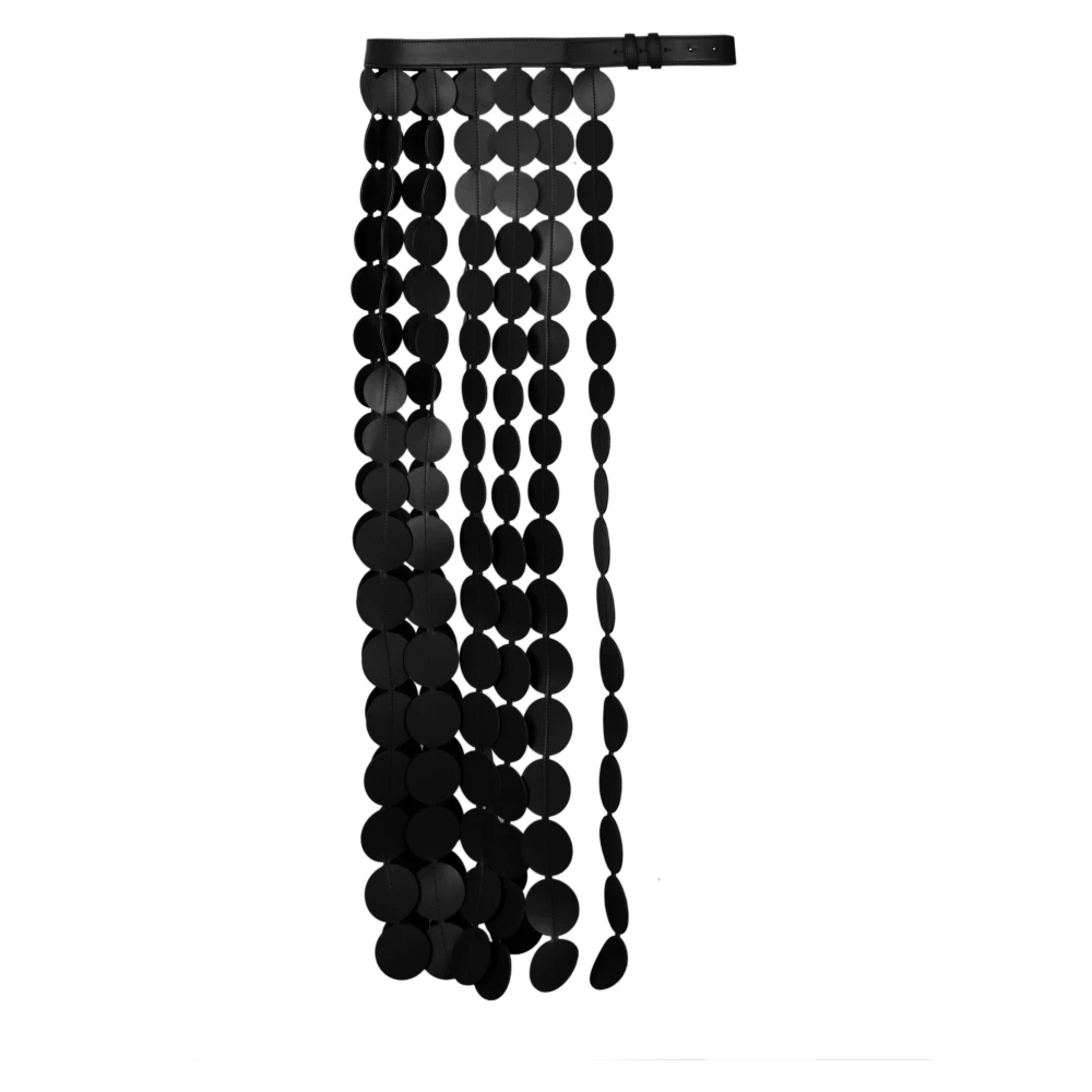 Liviana Conti Zwart leren riem met franjes Black Dames