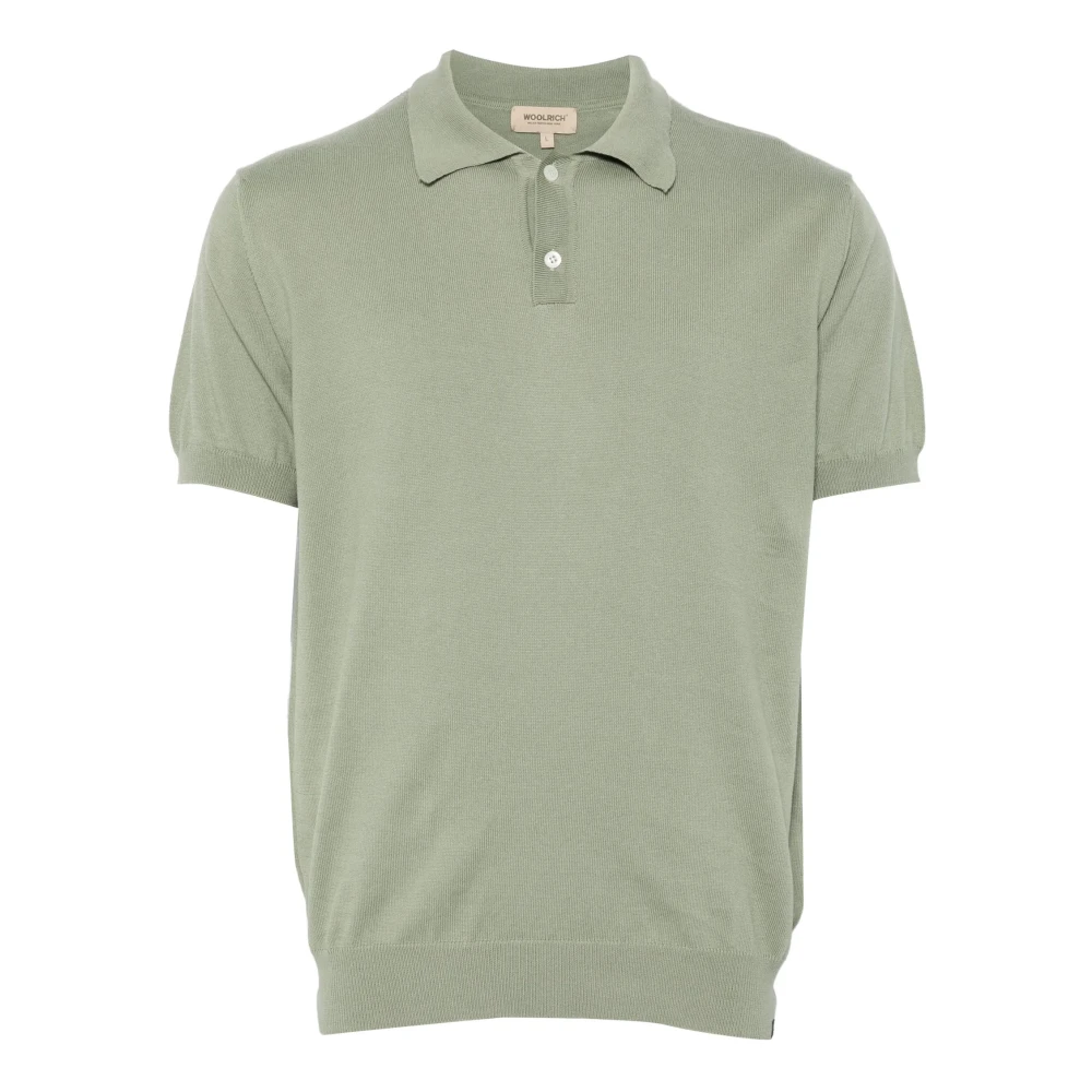 Woolrich Green Knitted Polo - Male - Polo Shirts - S - Tops