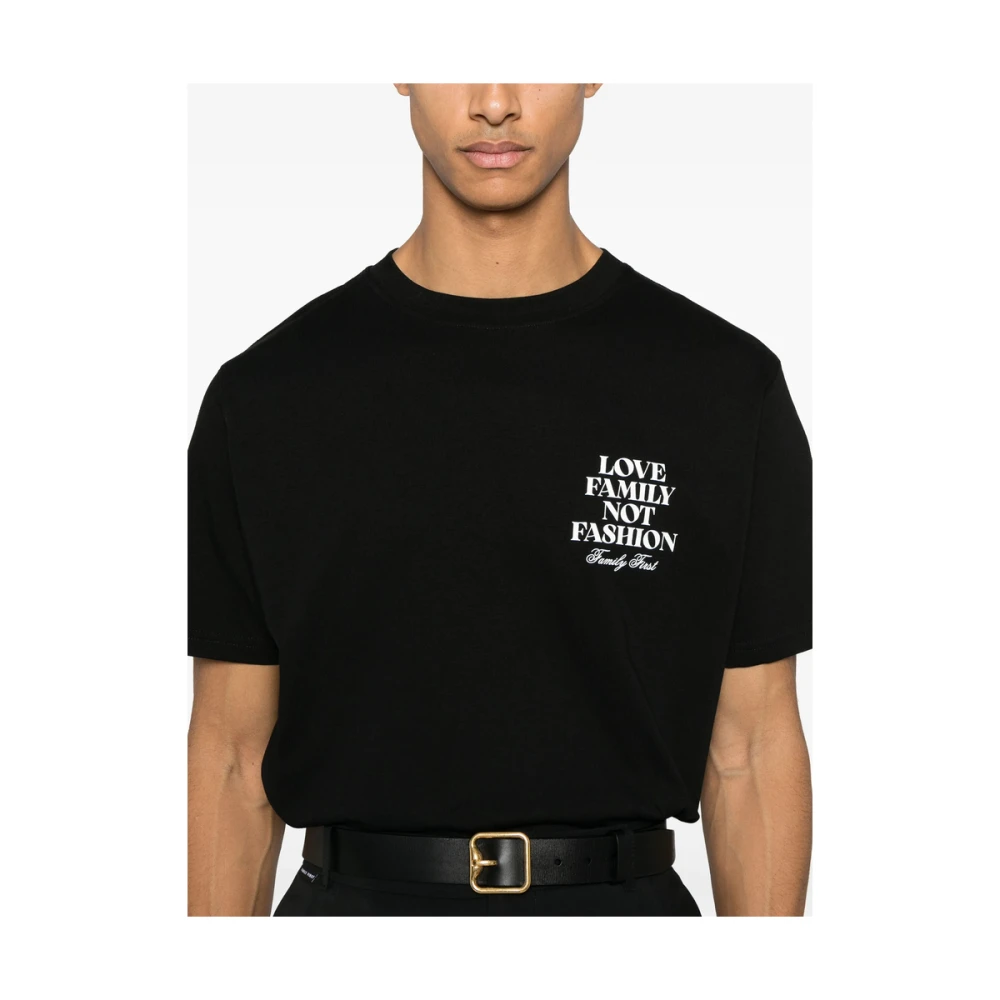 Family First Zwart Logo Print T-shirt Black Heren