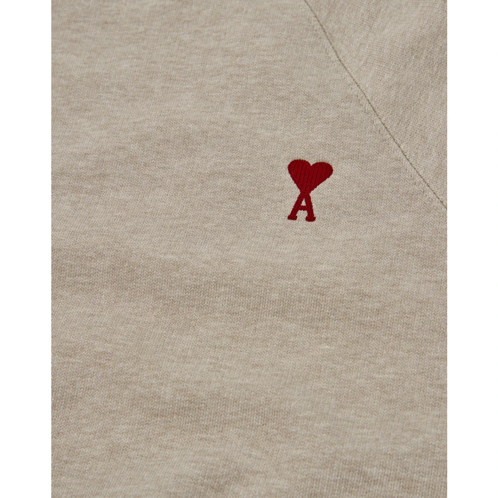Ami Paris Beige Logo Sweater Beige Heren