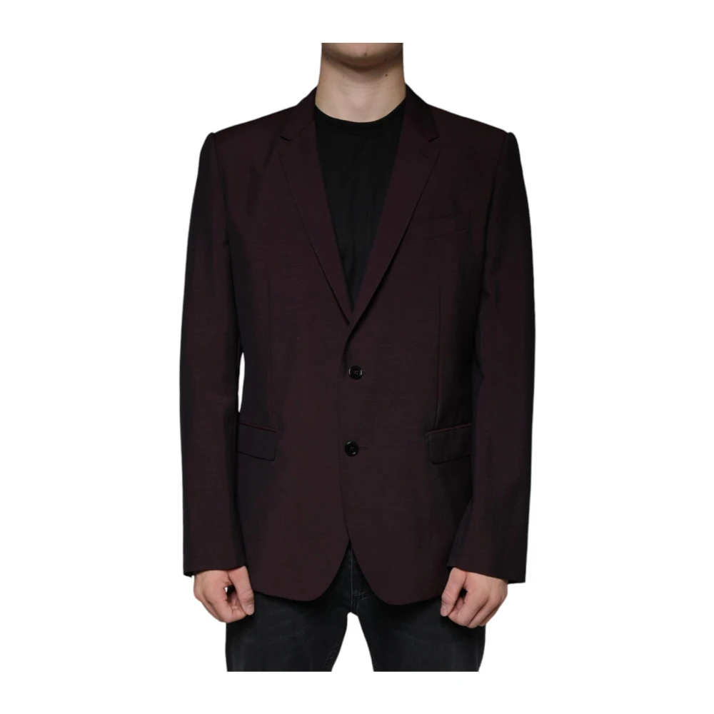 Dolce & Gabbana , Blazers, Male, Red, 2XL, Bordeaux Wool Blazer - Image 3