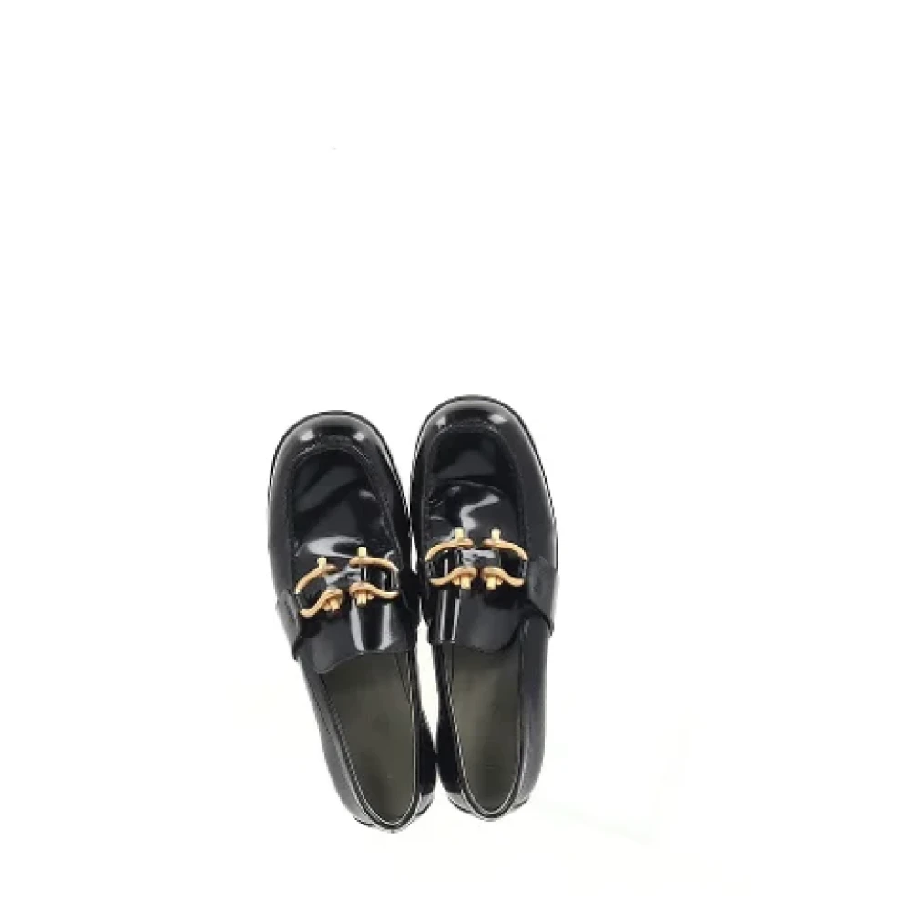 Bottega Veneta Vintage Pre-owned Leather flats Black Dames