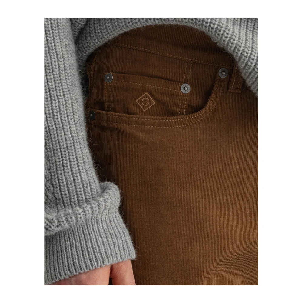 Gant Slim Fit Corduroy Jeans Brown Heren