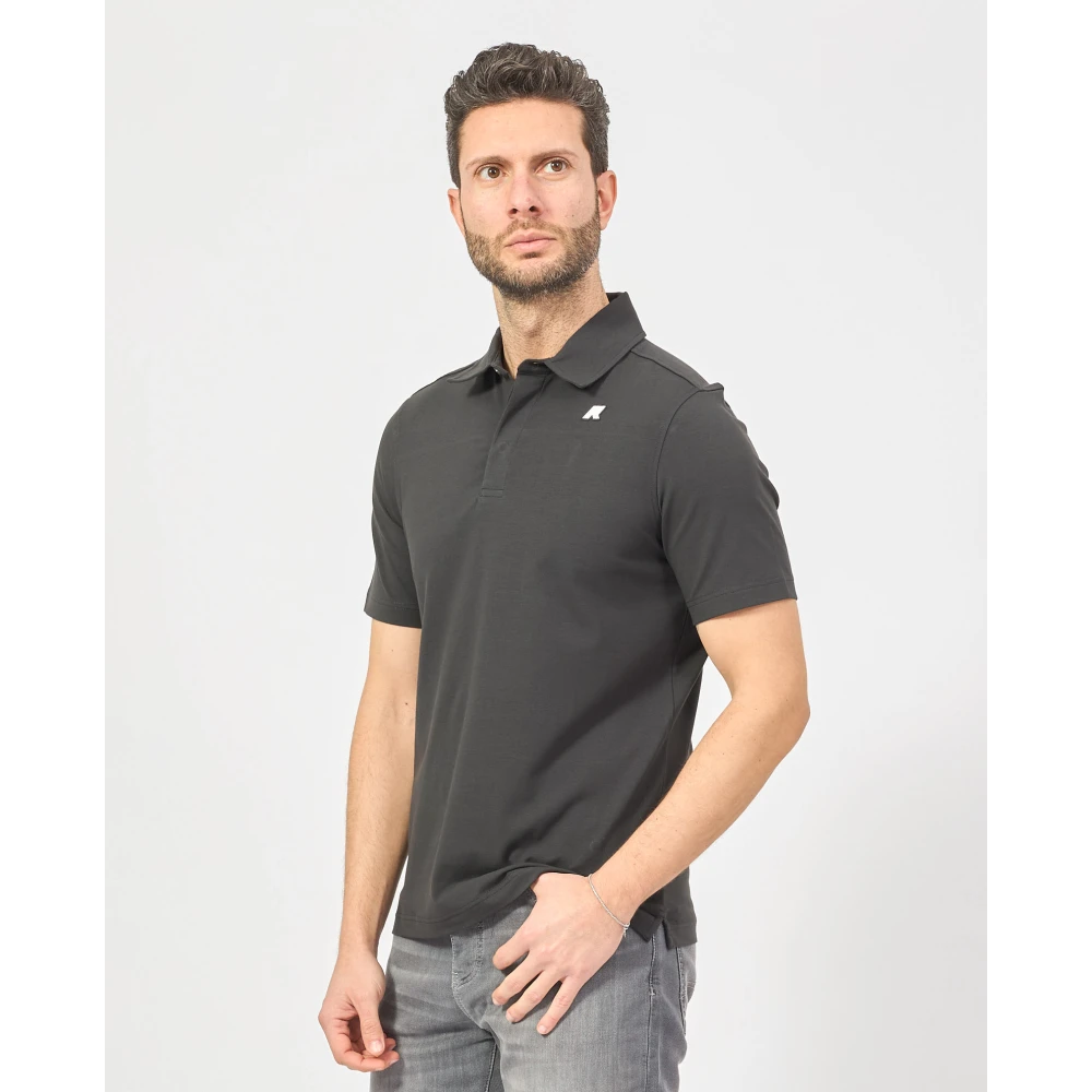 K-way Zwarte polo met korte mouwen Black Heren