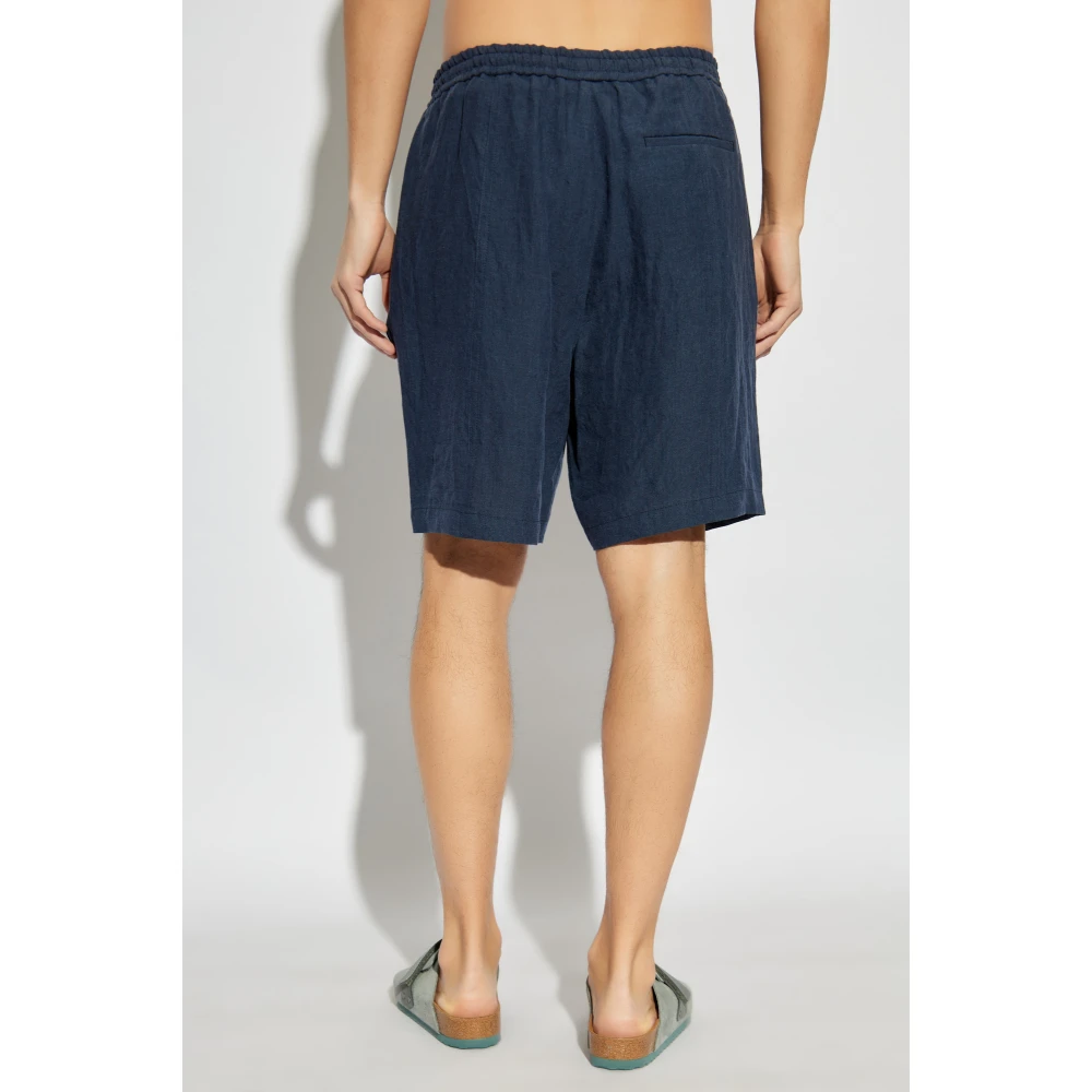 Emporio Armani Linnen shorts Blue Heren