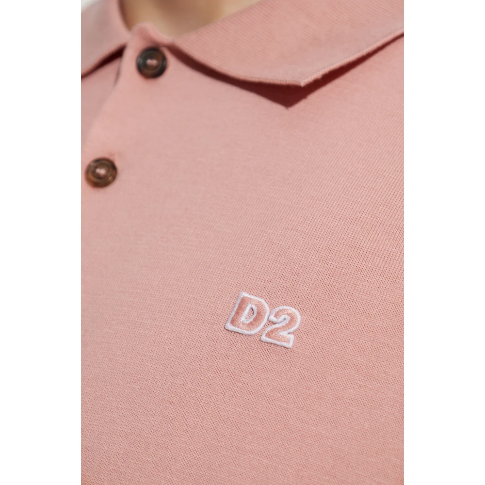 Dsquared2 Katoenen polo met logo Pink Heren