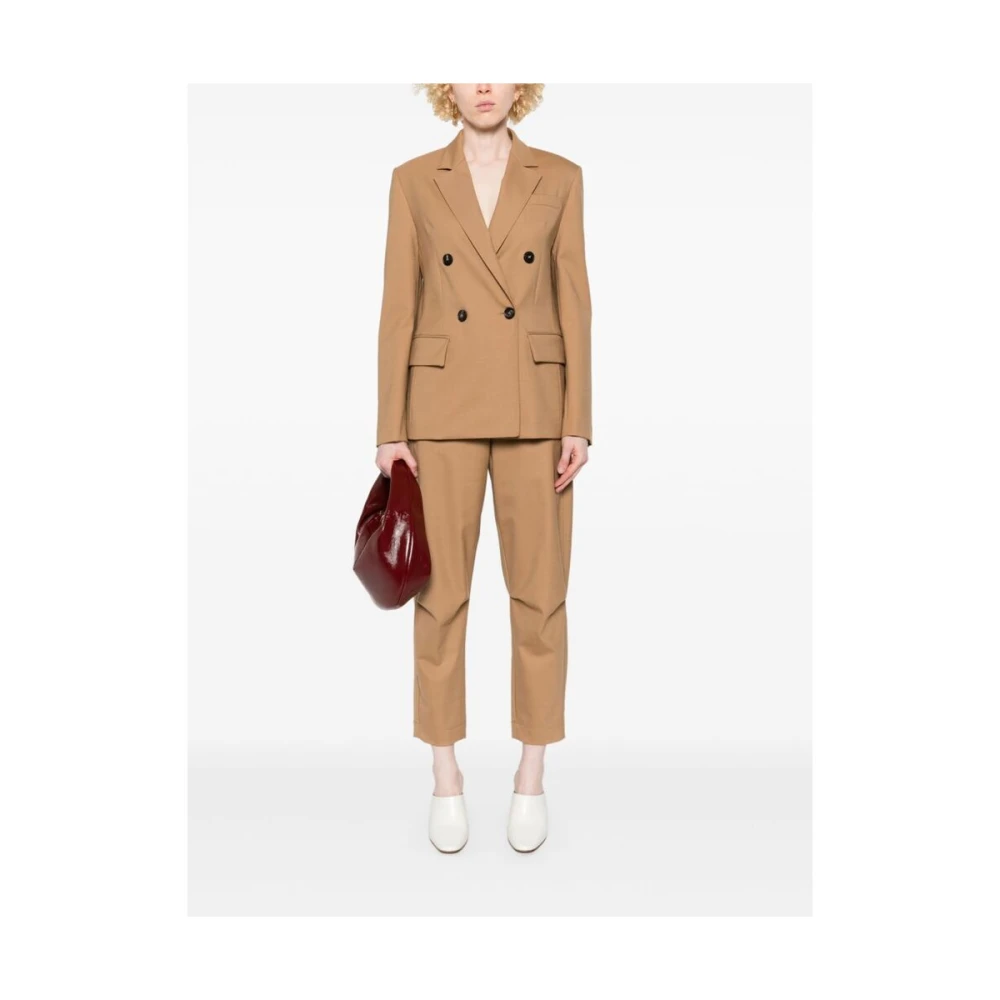 Tela Karamelbruine broek met taps toelopende pijpen Brown Dames