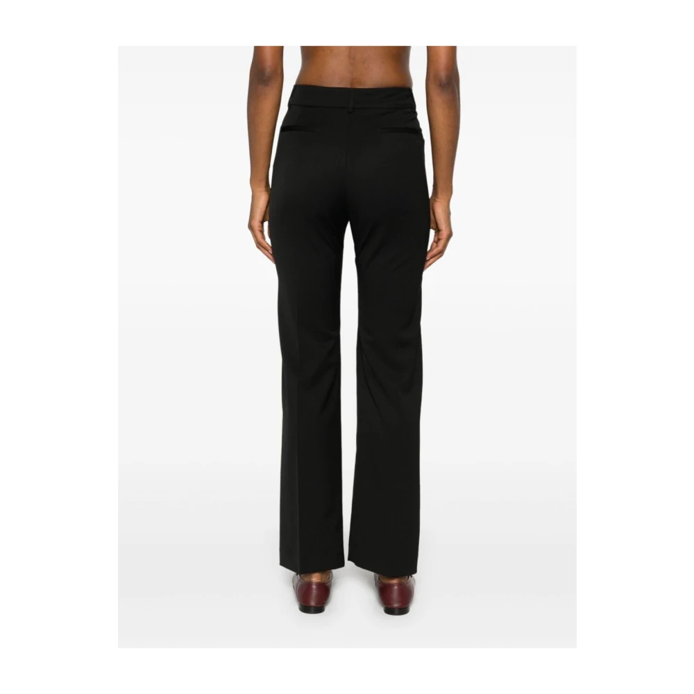 Barena Venezia Zwarte Wollen Flared Broek Op Maat Gemaakt Ontwerp Black Dames