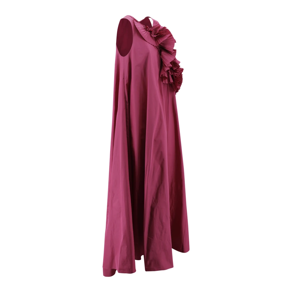 P.a.r.o.s.h. Zijden jurk met ruches Fuchsia Pink Dames