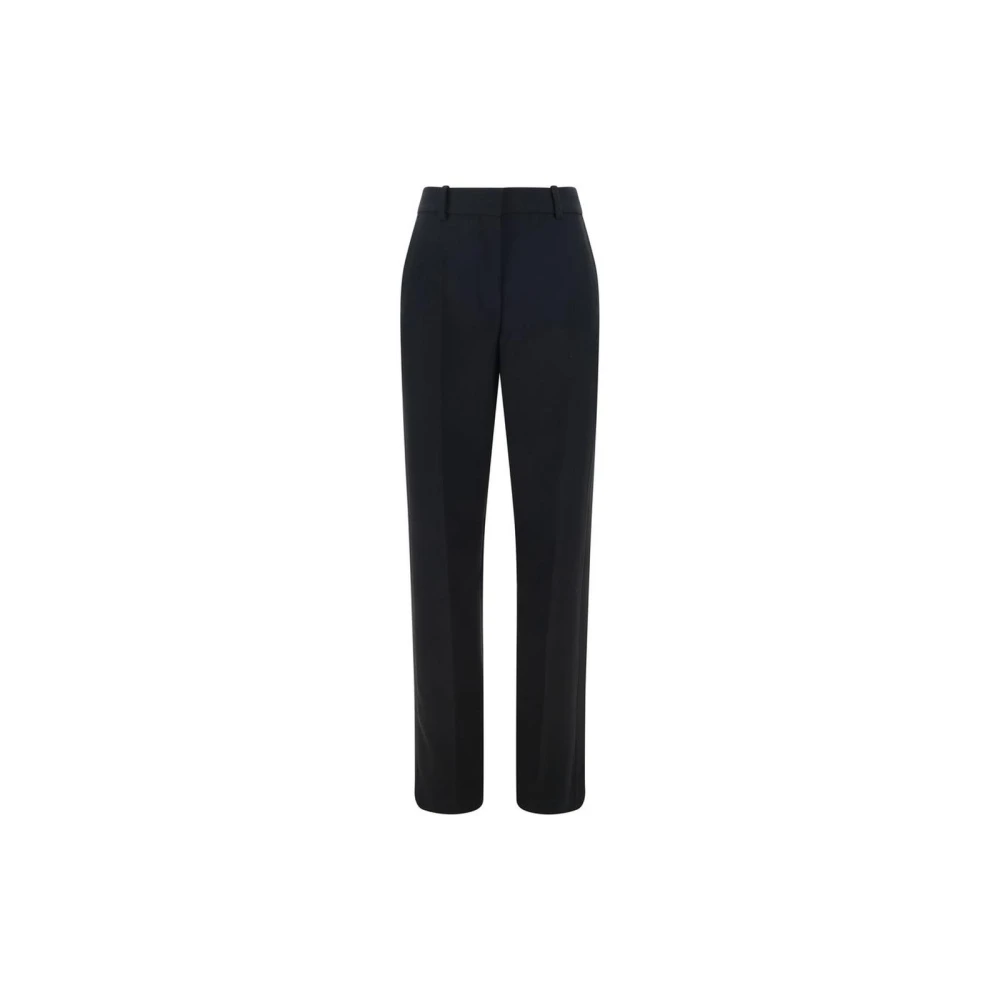 The Row Zwarte wollen rechte broek Black Dames