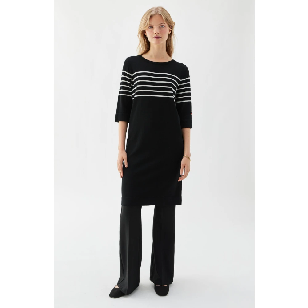 Busnel Nour Gestreepte Jurk Black Dames