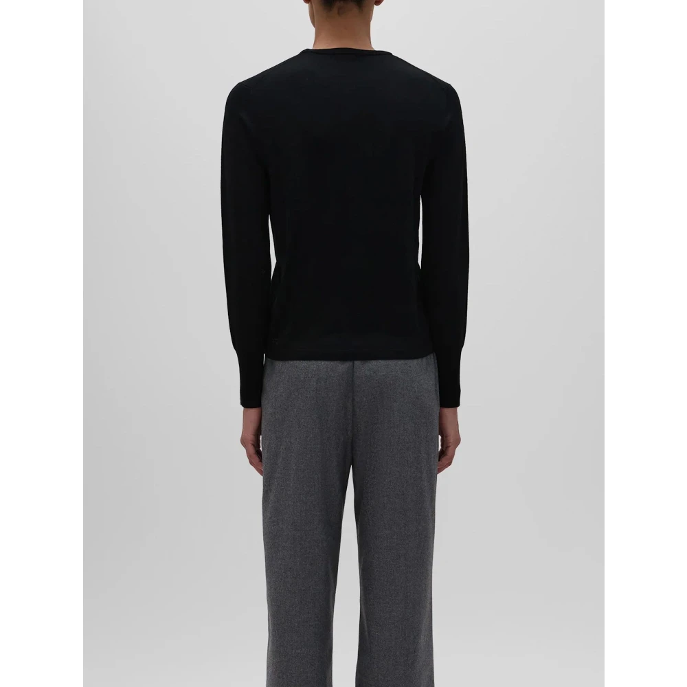 Aspesi Zwarte Merino Wol Lange Mouw Trui Black Dames
