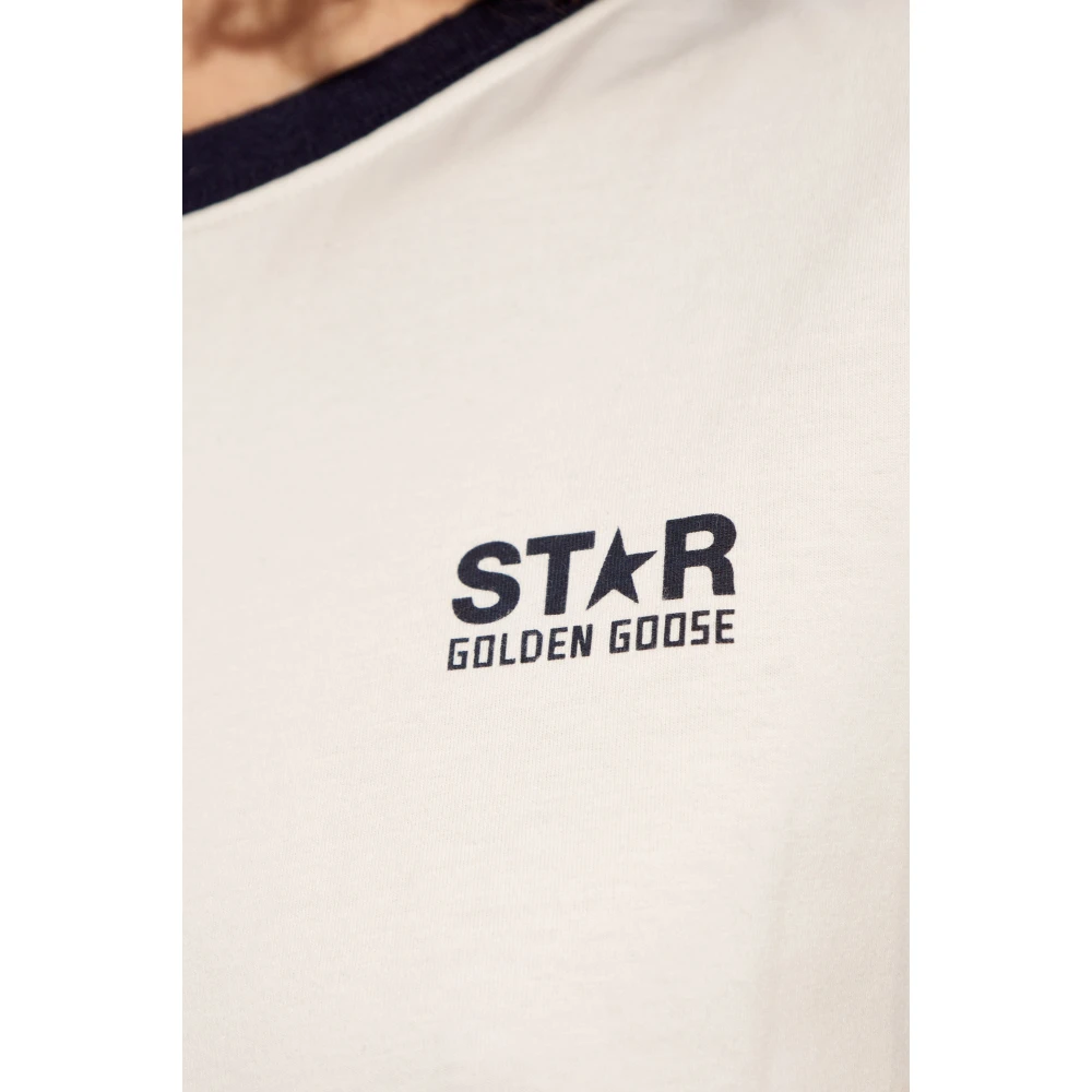 Golden Goose T-shirt met logo White Dames
