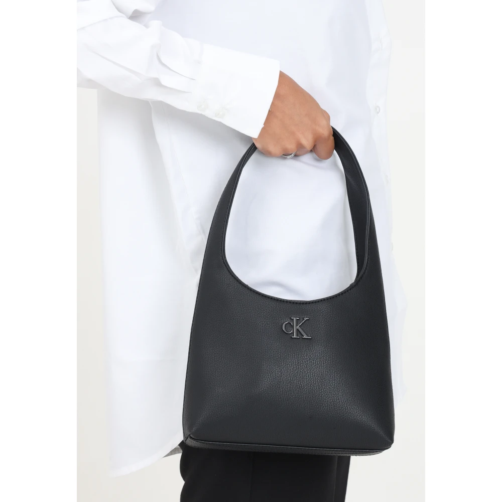 Calvin Klein Minimal Monogram Schoudertas voor Vrouwen Black Dames