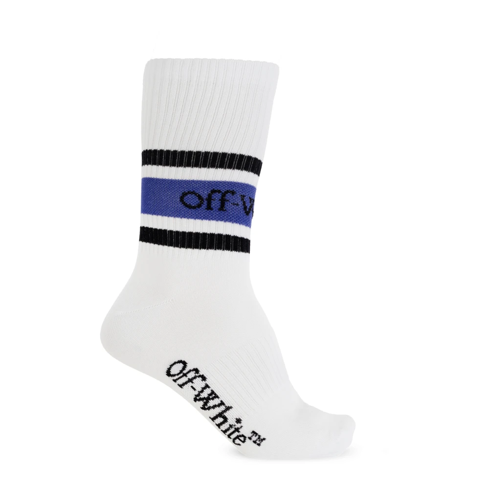Off White Katoenen sokken met logo White Heren