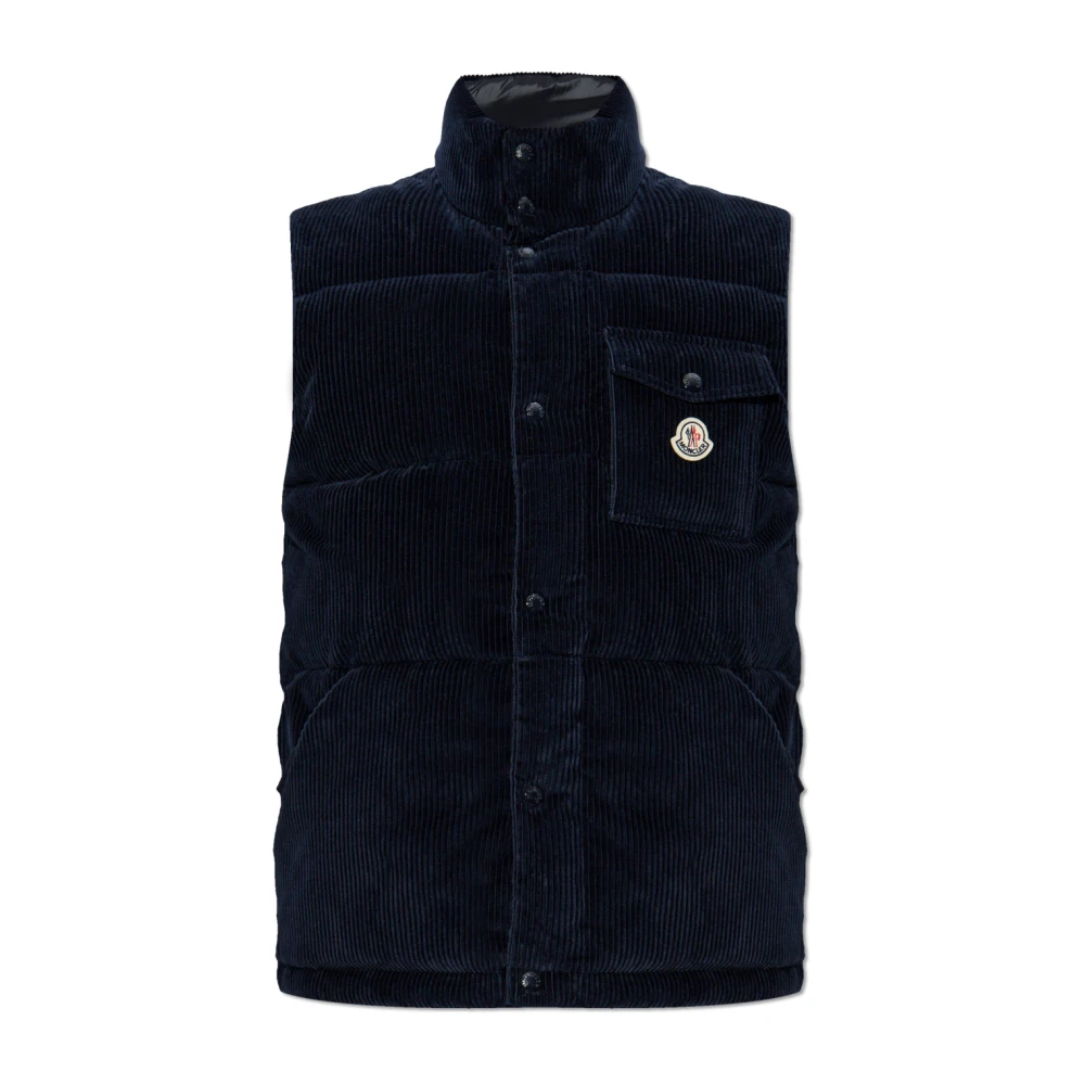 Moncler Men's Blue Waistcoats, Xl, Puffer Vest Agen
