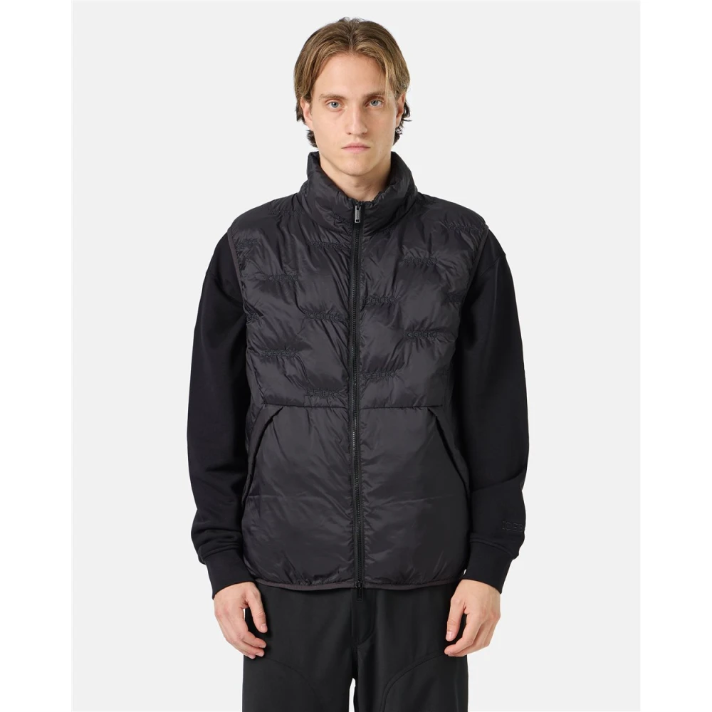 Iceberg Nylon vest met borduurwerk Black Heren