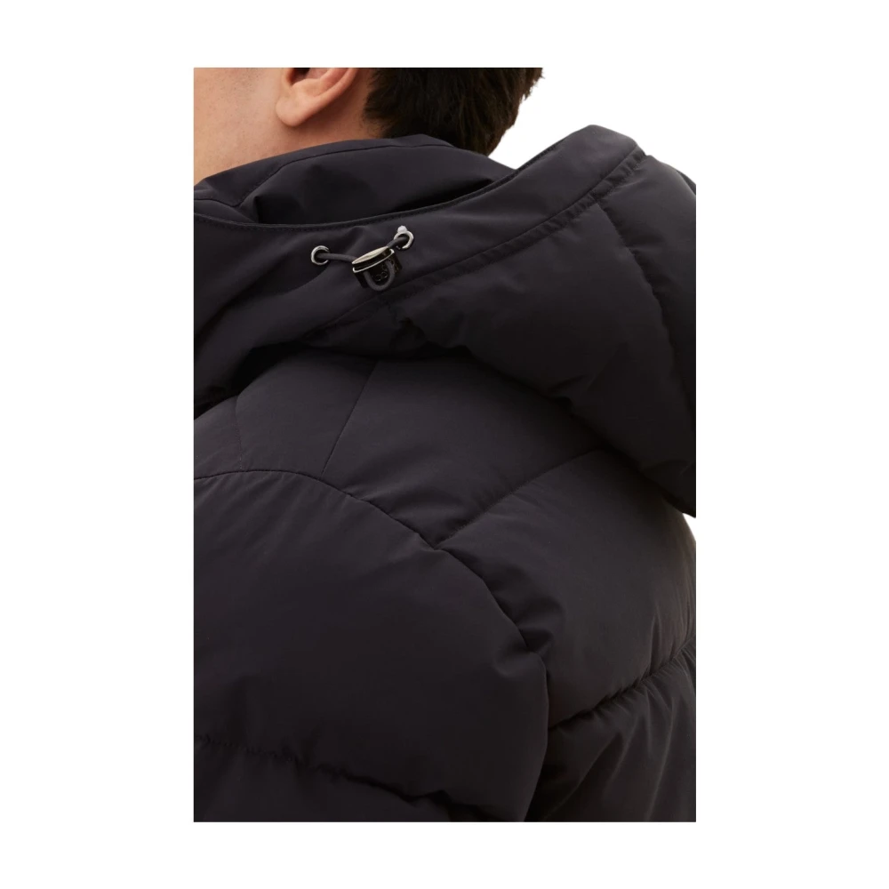 Oscar Jacobson Navy Hooded Puffer Jas Blue Heren