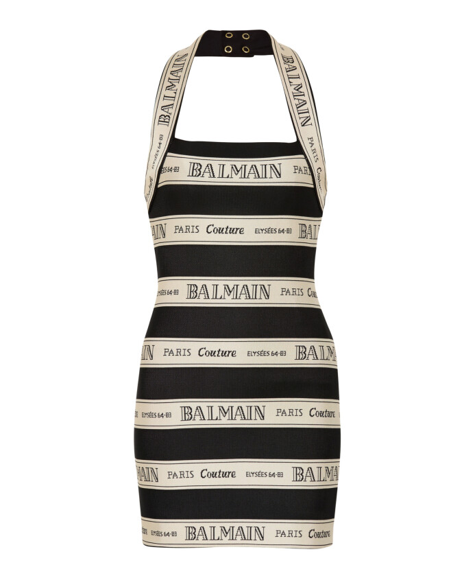 jacquard-halterneck-dress-with-ribbon-motif