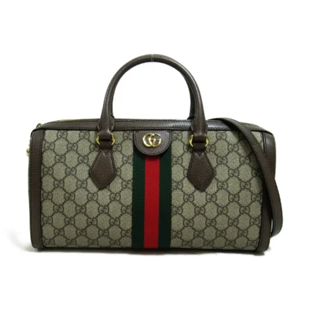 Gucci Vintage Pre-owned Canvas travel-bags Beige Dames
