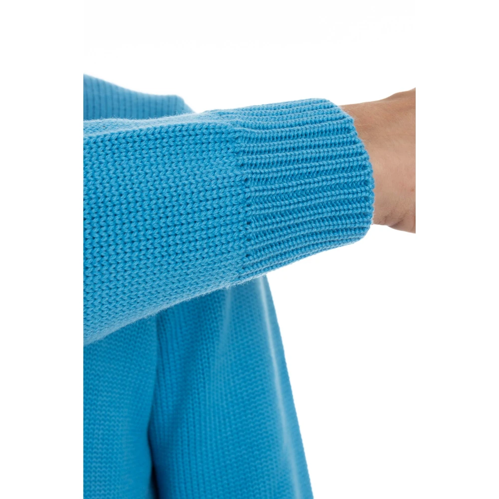 Roberto Collina Heldere Blauwe Merino Trui Blue Heren