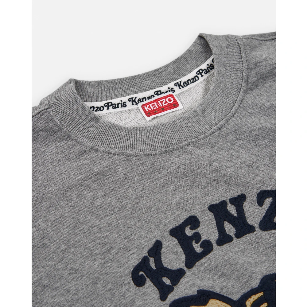 Kenzo Grijze trui met geborduurd logo Gray Heren