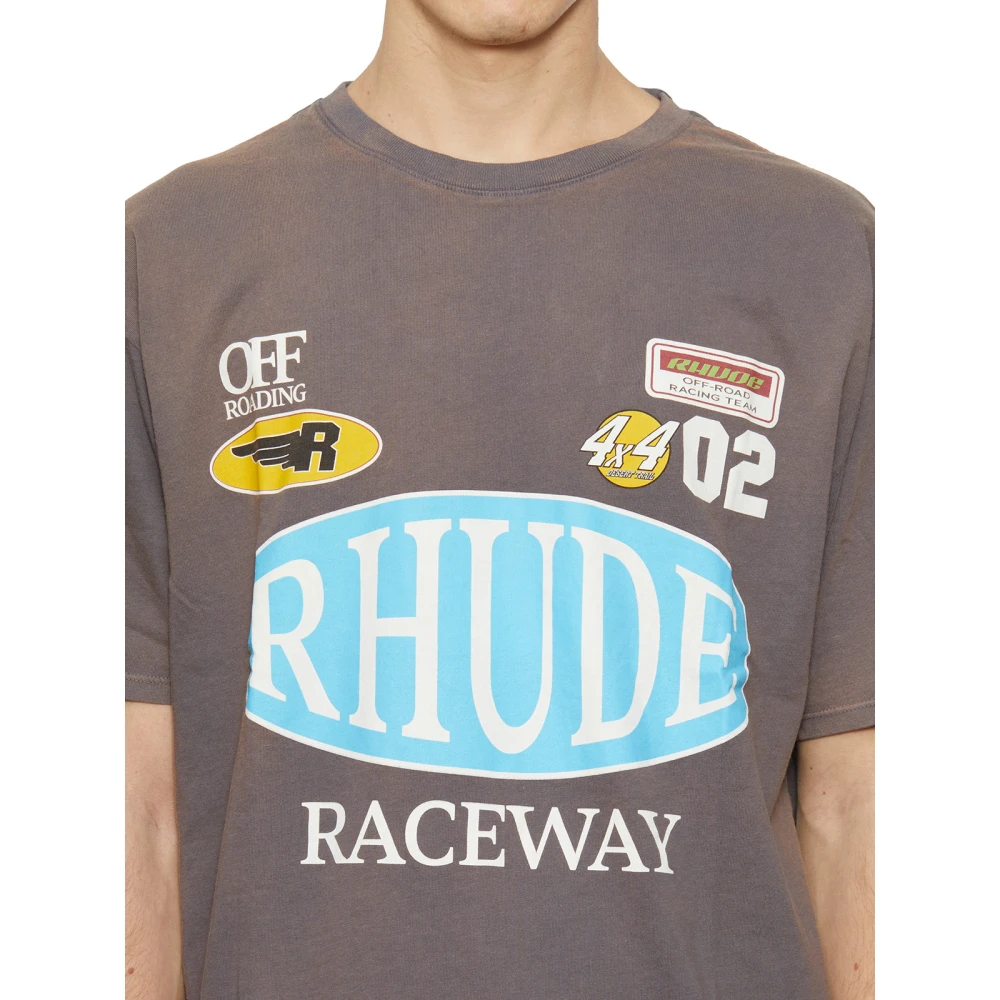 Rhude Racing Style Tee Gray Heren