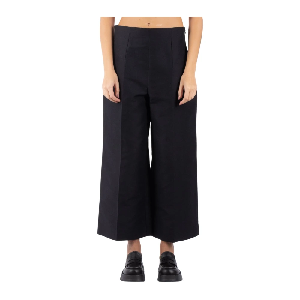 Marni Zwarte Katoenen Cady Broek Black Dames