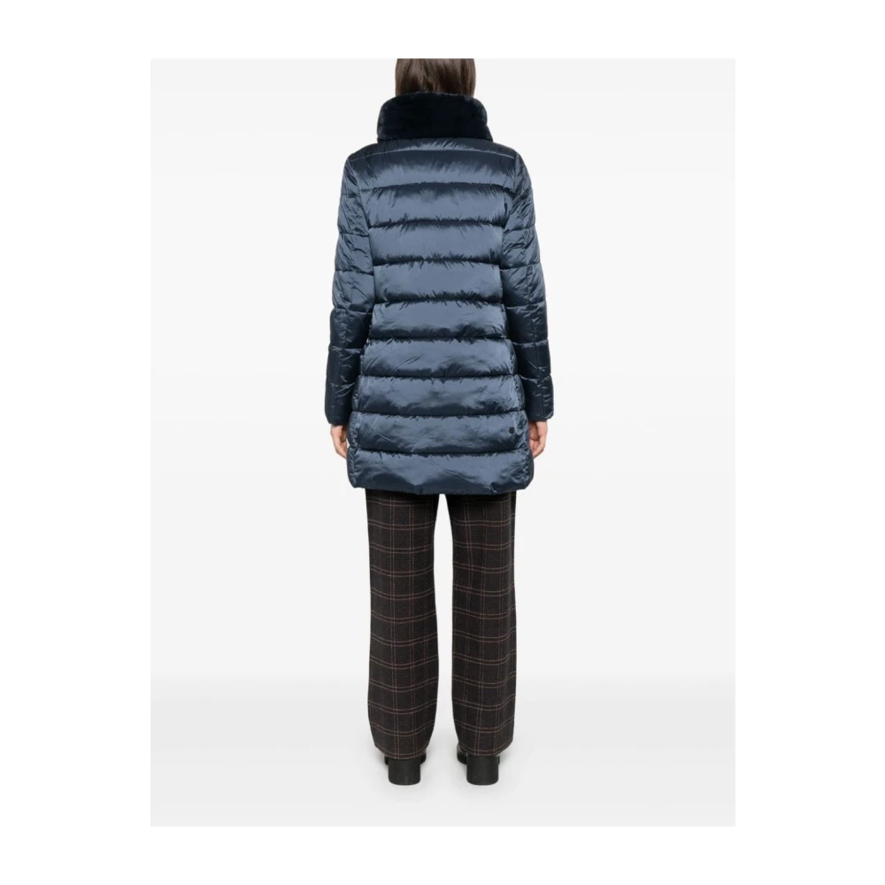 Save The Duck Blauwe Lange Pufferjas Vrouwen Blue Dames