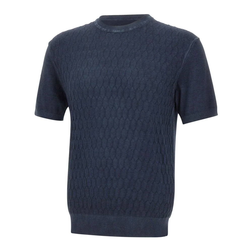 Peuterey Blue Round-Neck Knitwear, Male, Xl, Mes Jumper