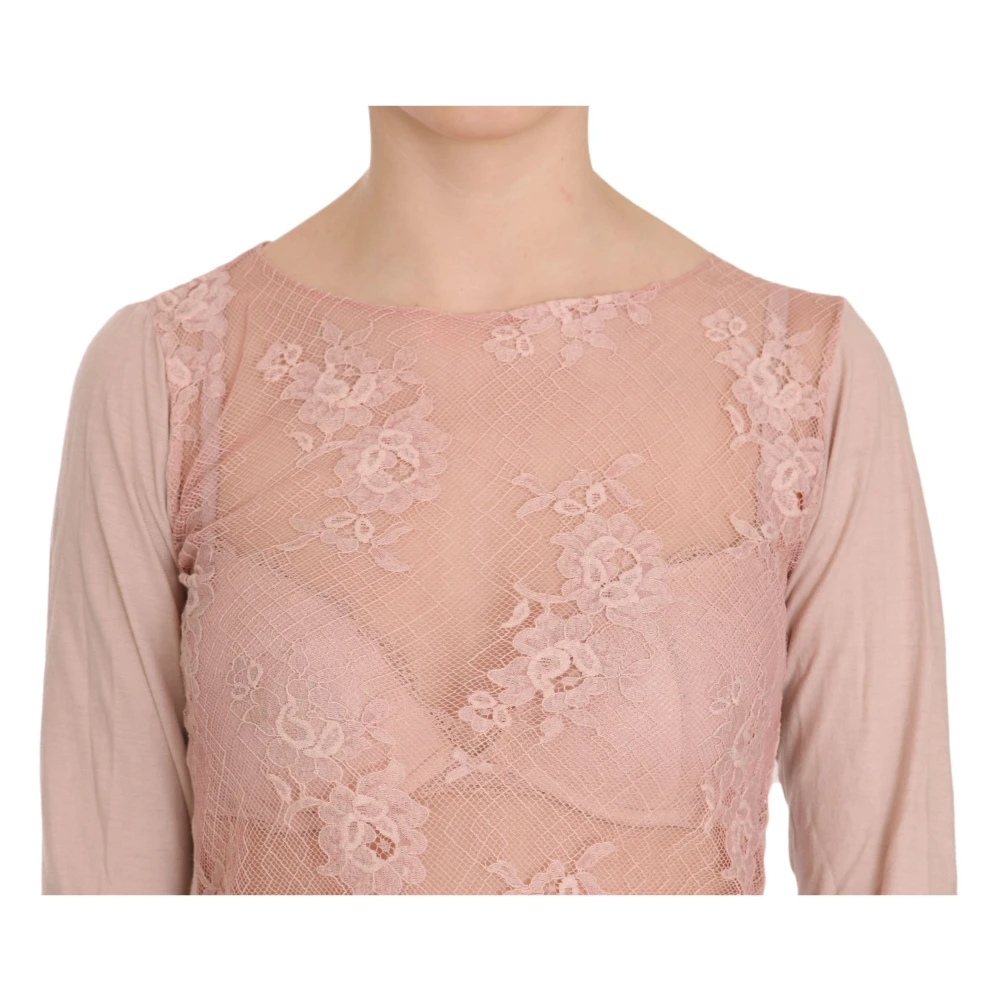 Pink Memories Doorschijnende roze katoenen blouse Pink Dames