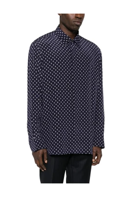 Crepe de Chine Paisley Print Fluid Fit Skjorta