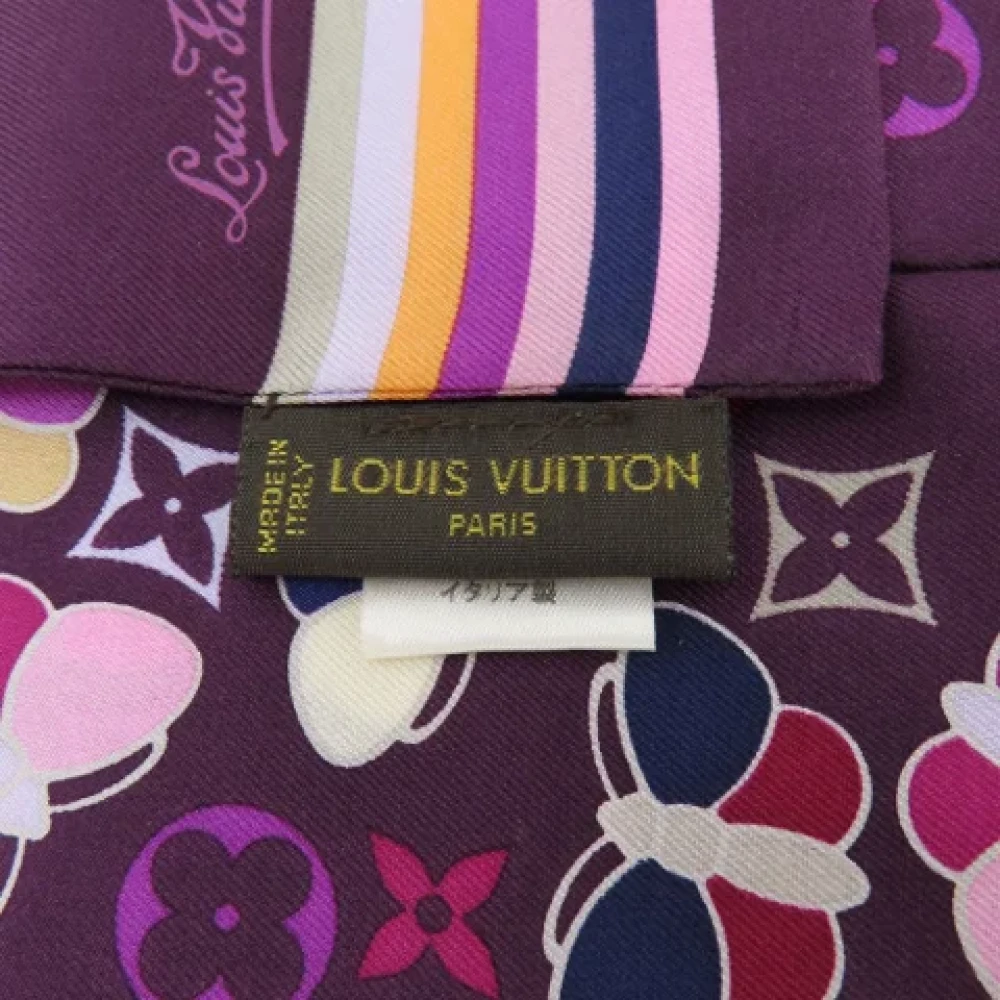 Louis Vuitton Vintage Pre-owned Silk scarves Purple Dames