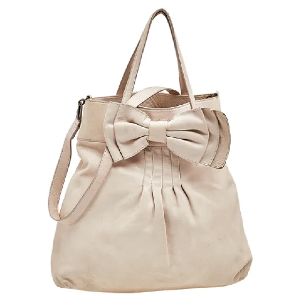Valentino Vintage Pre-owned Leather totes Beige Dames