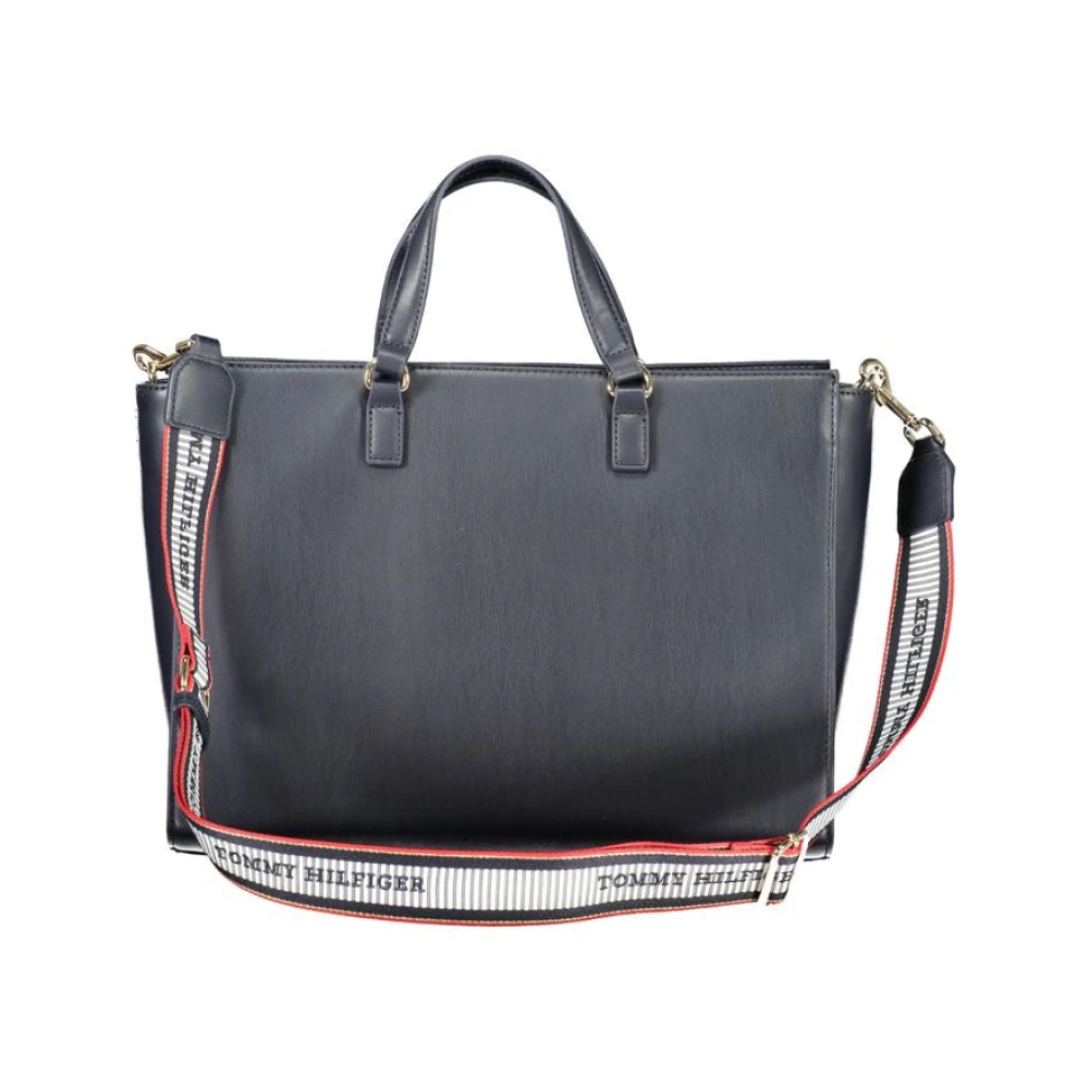 Tommy Hilfiger Blauwe Polyethyleen Handtas met Verstelbare Schouderband Blue Dames