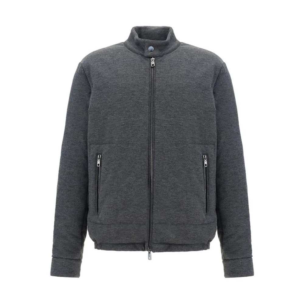 Dolce & Gabbana Gewatteerde Katoenen Jas met Rits Gray Heren
