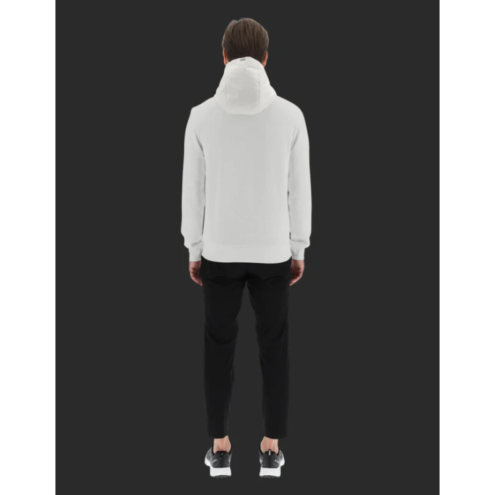 Herno Cotton Laminate Sweater Bomber White Heren