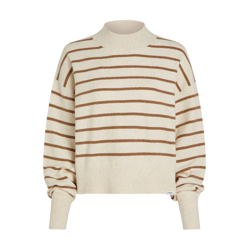 Penn&Ink N.Y Gestreepte Trui Pullover Beige Dames