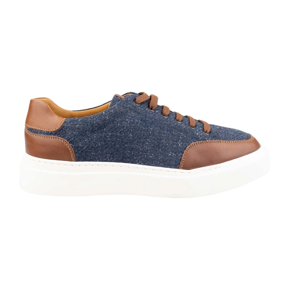 Kiton Sneakers Regular Effen 100% Handgemaakt Heren Schoenen Blauw