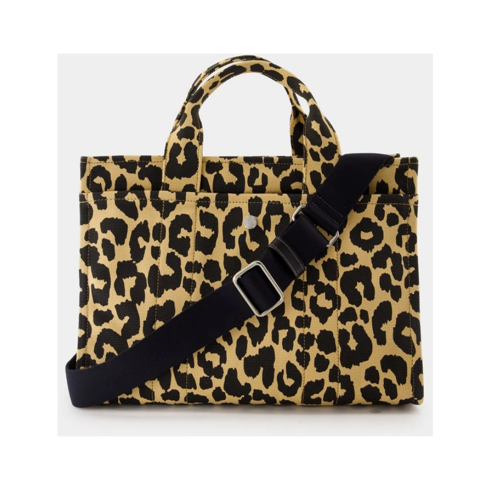Coach Luipaard Gedrukte Canvas Tote Tas Brown Dames