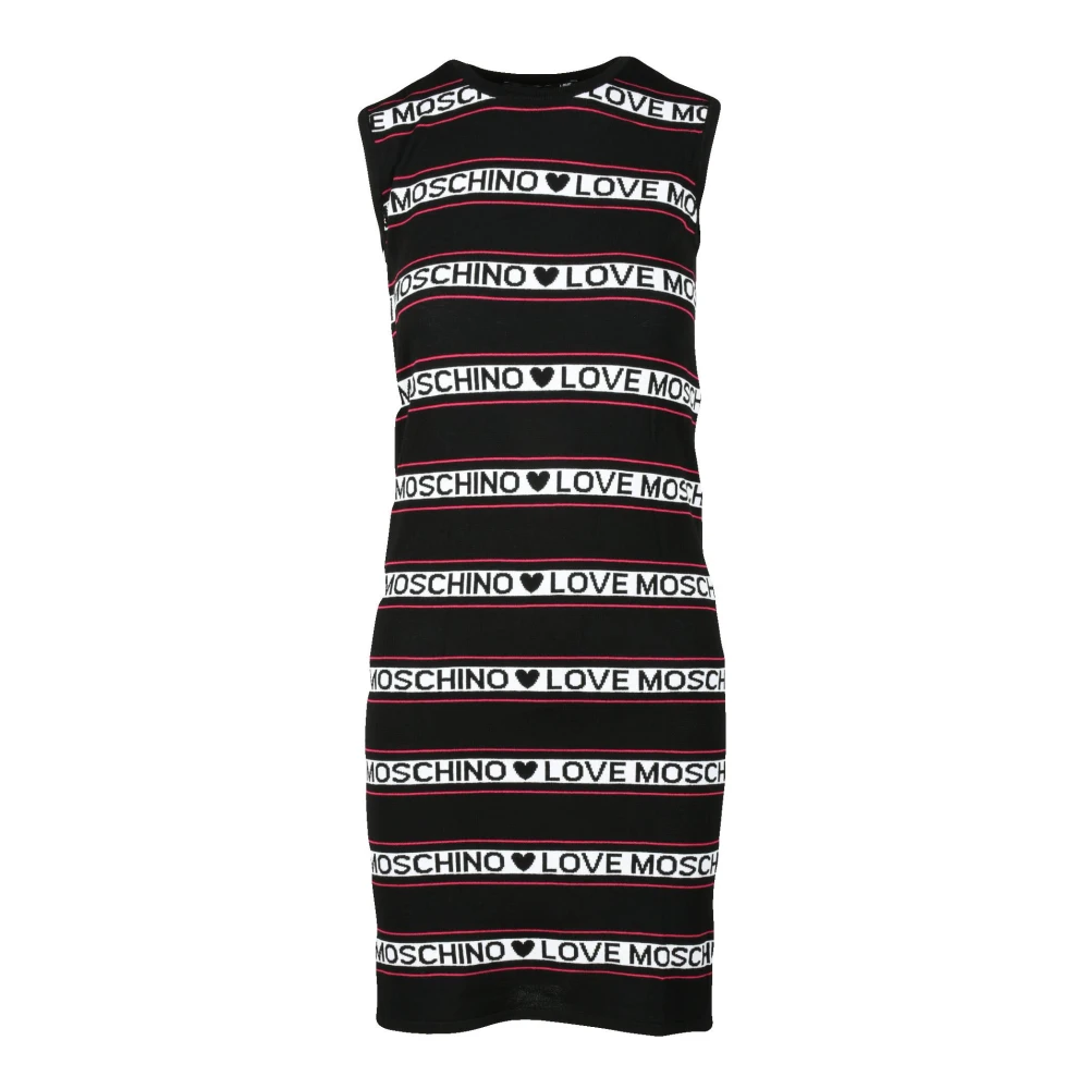 Love Moschino Damesjurk in Viscose Polyester Mix Black Dames