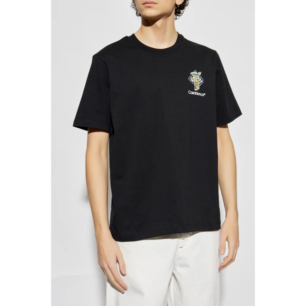 Casablanca Bedrukt T-shirt Black Heren