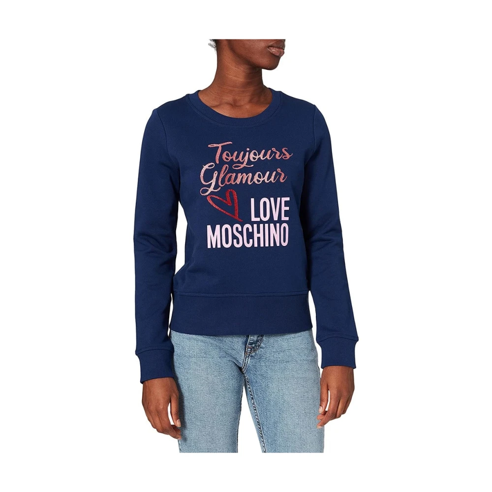 Love Moschino Blauw Merk Design Sweater Blue Dames