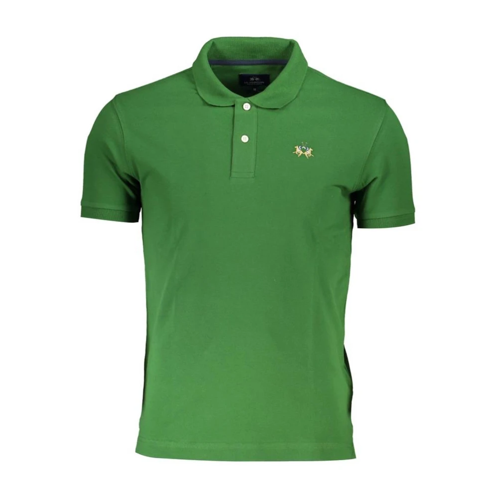 La Martina Men's Green Polo Shirts, Xl, Slim Fit Polo With Contrast