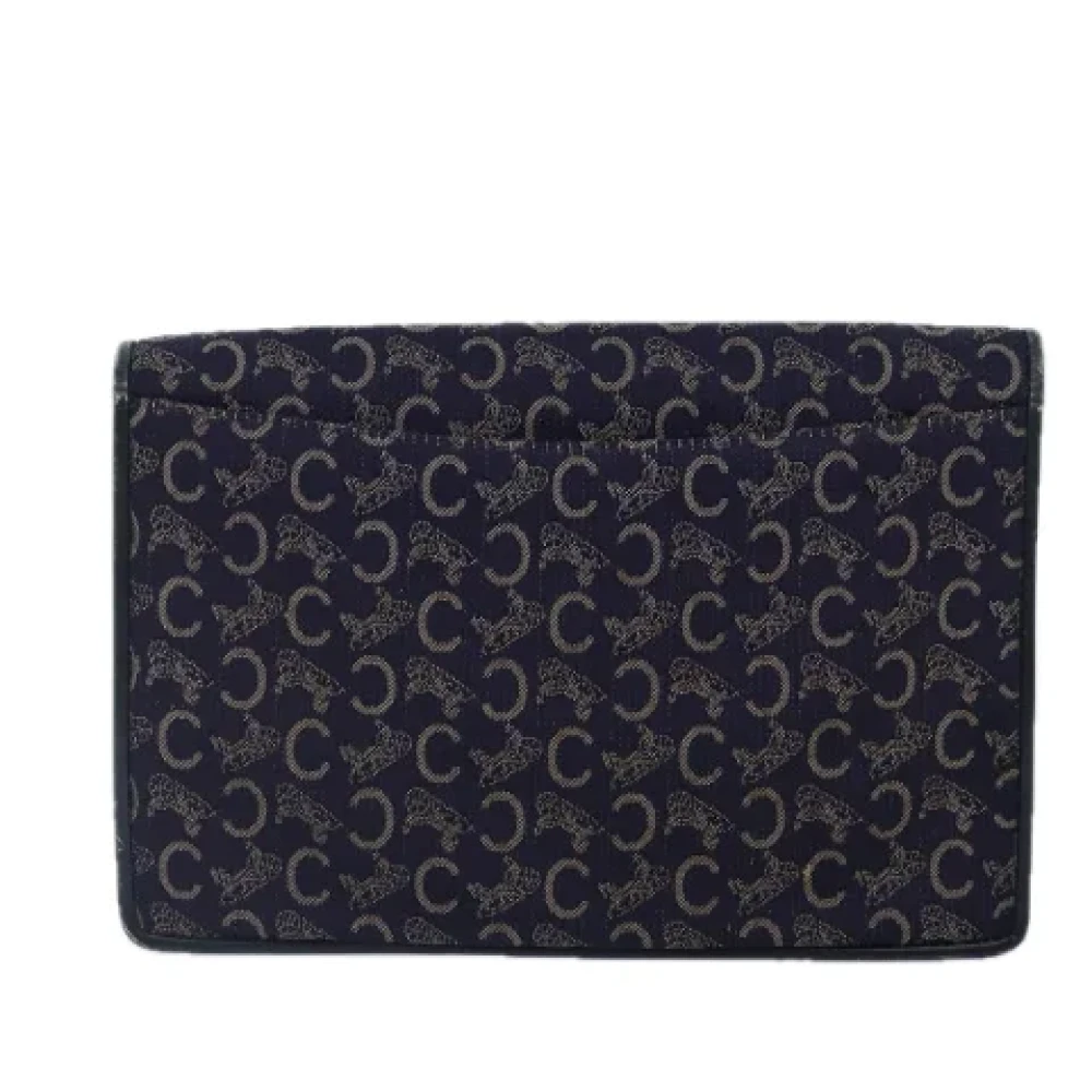 Celine Vintage Pre-owned Canvas clutches Blue Dames
