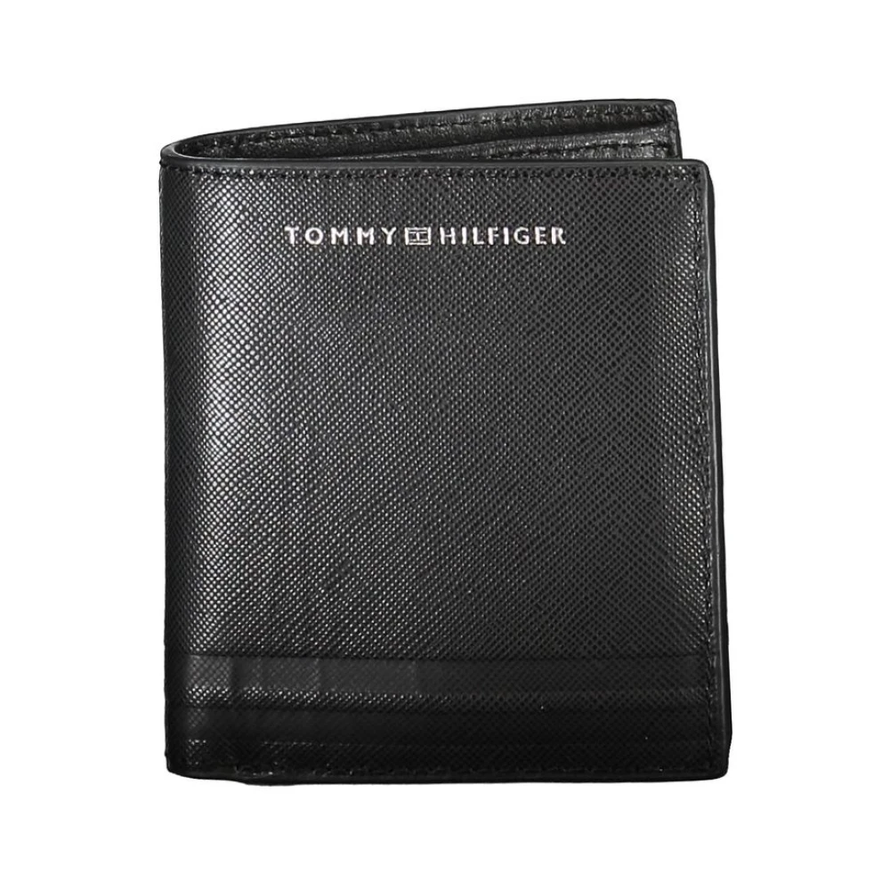 Tommy Hilfiger Men's Black Leather Wallet - Wallets & Cardholders - One Size- Accessories
